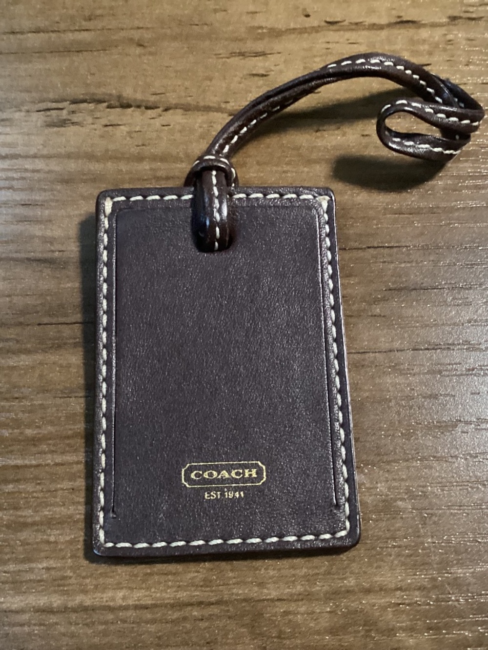 Coach Est 1941 Brown Leather Luggage Tag